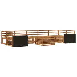 Set vanjskih sofa 8 pcs Prirodna Čvrsto drvo akacije