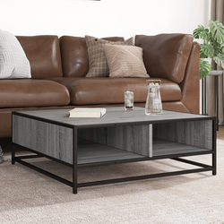 Stol za kavu Sivi Sonoma 80x80x30 cm Konstruirano drvo i metal