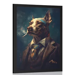 Plakat živalski gangster pes - 30x45 no frame