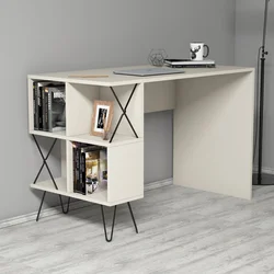 Hanah home Radni sto 120x78,8x60?cm Krem-Crni