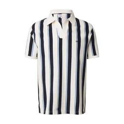 TOMMY HILFIGER Majica Relaxed Fit Stripe Crepe modra/mornarska/bela