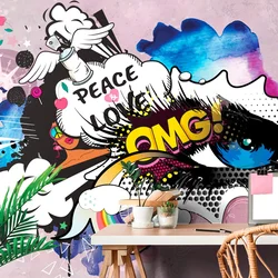 Samolepilna tapeta modro graffiti oko - 196x132