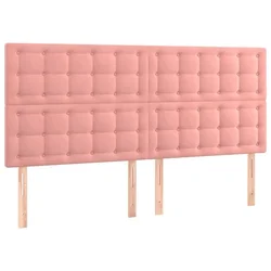 Vidaxl Vzglavje postelje roza 200x5x118/128 cm žamet