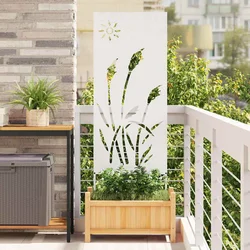 Privatnost u vrtu Bijelo 50 x 140 cm Hladno valjana čelična