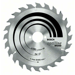 Bosch List krožne žage Optiline Wood, 184 x 16 x 2,6 mm, 24 Bosch 2608640817 premer: 184 x 16 mm debelina: 2.6 mm