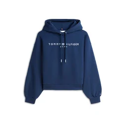 TOMMY HILFIGER Majica temno modra/bela