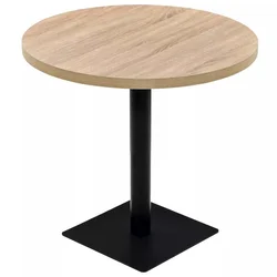 Okrugli stol za bistro od MDF-a i čelika 80x75 cm boja hrasta