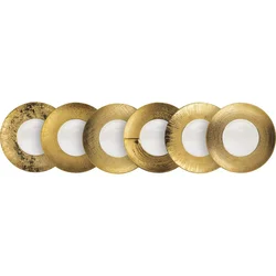 LE COQ Deras plitvi krožnik, set 6 kosov, premer: 295 mm, zlat (6 kos)
