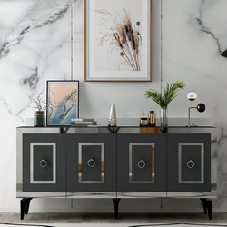 HANAH HOME Komoda Karya Anthracite Silver