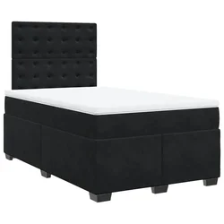 Vidaxl Box spring postelja z vzmetnico črna 120x190 cm žamet