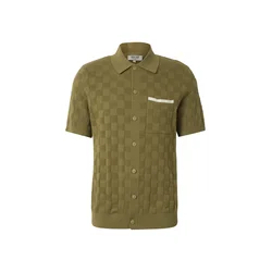 INDICODE JEANS Pletena jopa Brashin oliva/off-bela