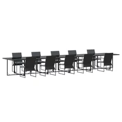 Vrtni set za objed 11 pcs Crna Čelik