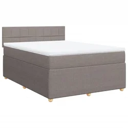 Vidaxl Box spring postelja z vzmetnico taupe 160x200 cm blago