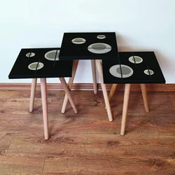Hanah Home Set klub stočića 3Shp126, 3 komada, Siva