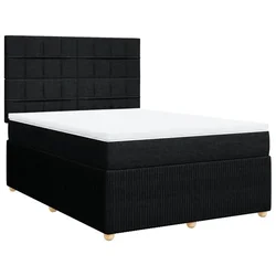 Vidaxl Box spring postelja z vzmetnico črna 140x200 cm blago