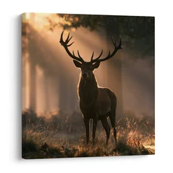 Slika jelen v gozdnih žarkih - 70x70