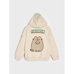 Sinsay - Dukserica na rajsferšlus sa kapuljačom Pusheen the Cat - BEŽ