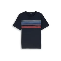 TOM TAILOR Majica  modra / mornarska / golobje modra / pastelno rdeča