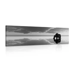 Slika skala pod oblaki v črnobeli izvedbi - 120x40