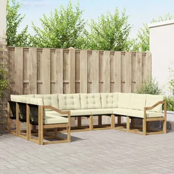 Set vanjskih sofa s jastukom 9 pcs Bijela i krem
