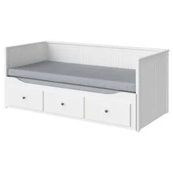 HEMNES Dnevna postelja+3 pr/2 post vložka, bela/Agotnes čvrst, 80x200 cm