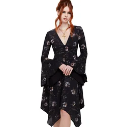 Ženska obleka KILLSTAR - Autumnas Night - Black/Multi - KSRA014555