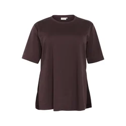 KAFFE CURVE Majica Jenna temno rjava