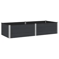 Povišena vrtna gredica Crna 250 x 100 x 54 cm