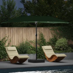 Vrtni suncobran Zelena 385 x 209 x 244 cm Poliester