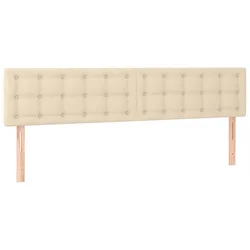 Vidaxl Posteljno vzglavje krem 160x5x78/88 cm blago