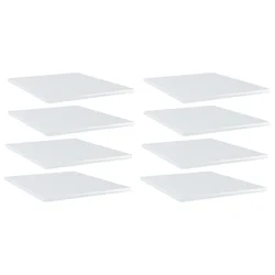 Police za knjige 8 kom visoki sjaj bijele 40x50x1,5 cm drvene