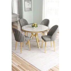 Hanah Home Trpezarijski set, 5 komada, Sivi