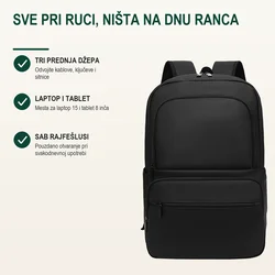 Bruno Poslovni ranac Larkin, SAB rajsferšlusi, Odeljak za laptop i tablet, 15, Crni