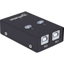 Manhattan Preklopnik USB 2.0 2 vhoda Manhattan črne barve