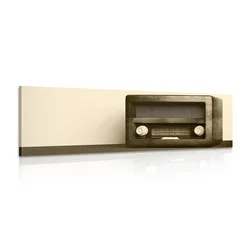 Slika retro radio v sephia izvedbi - 150x50