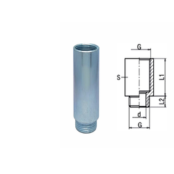 Vodovodni produžetak 1/2x40 mm, O24x52 mm