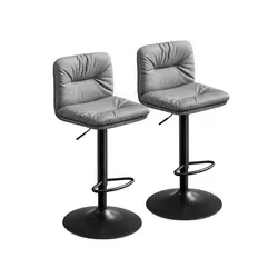 Songmics Set barskih stolov 47x41x89-110 cm siva