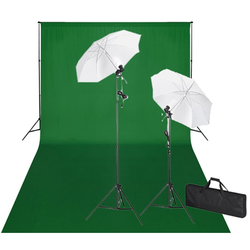 VIDAXL Studio Kit: zeleno ozadje 600x300 in luči