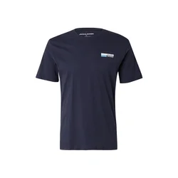 JACK & JONES Majica nočno modra/svetlo modra/bela