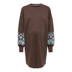 Only Maternity Obleka OLMBrooke svetlo modra / rjava