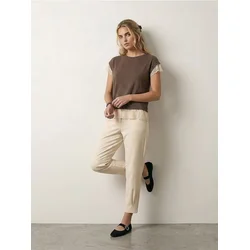 Sinsay - Barrel leg pantalone sa dodatkom viskoze - nude