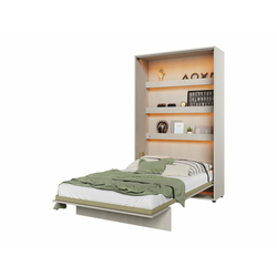 Zidni krevet Concept Pro Lenart AH104 Jednostruki, Svijetlo smeđa, 120x200, Laminirani iveral, Medijapan, Basi a doghePodnice za krevet, 131x228x217cm