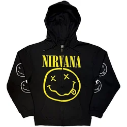 Nirvana Yellow Happy Face Black L Kapuco