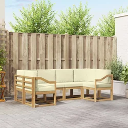 Set vanjskih sofa s jastukom 6 pcs Bijela i krem
