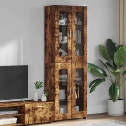 Highboard s policom FLORIN Dimljeni hrast 60 x 35 x 182 cm