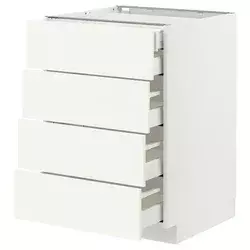 METOD / MAXIMERA Pod.elem.4fronta/2donj/3sred.fioke, bela/Vallstena bela, 60x60 cm