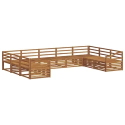 Set vanjskih sofa 9 pcs Prirodna Čvrsto drvo akacije