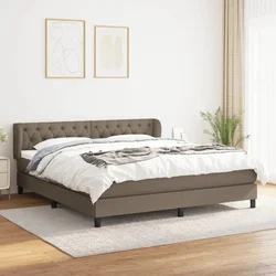 shumee Box spring postelja z vzmetnico taupe 160x200 cm blago