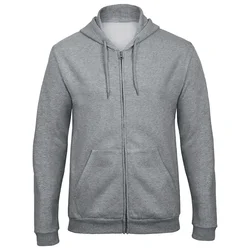 MAJICA DUGI RUKAVI ZIP B&C ID.205 270G SVIJETLO SIVA S