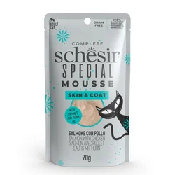 SCHESIR Vlažna hrana za mačke Special Skin&Coat, Losos, 70g